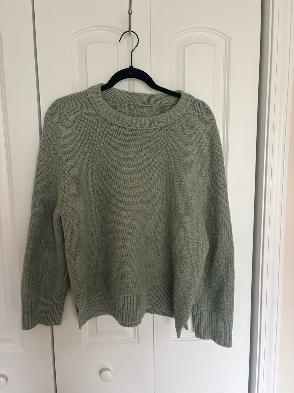 Abercrombie & Fitch Sage Green Chunky Knit Sweater 90% Cotton L
